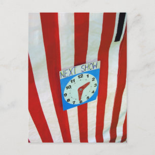 Zelt und Uhr Postkarte