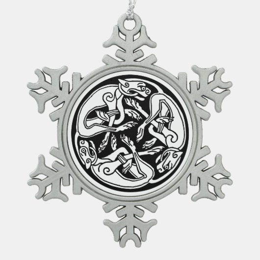 Zelthundschmuck Schneeflocken Zinn-Ornament (Vorderseite)
