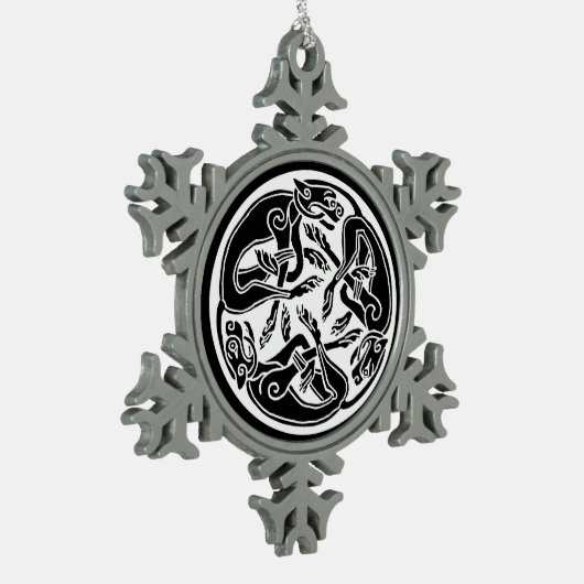 Zelthundschmuck Schneeflocken Zinn-Ornament (Links)