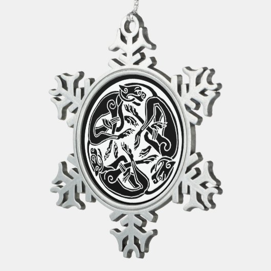 Zelthundschmuck Schneeflocken Zinn-Ornament (Rechts)