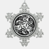 Zelthundschmuck Schneeflocken Zinn-Ornament (Vorderseite)