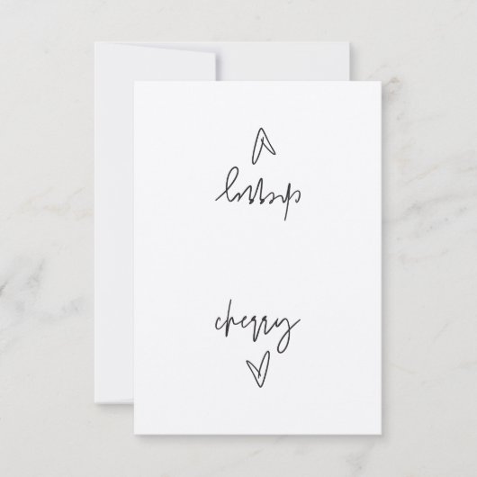 Zeltkarte für das Cherry-Food-Etikett (Vorderseite)