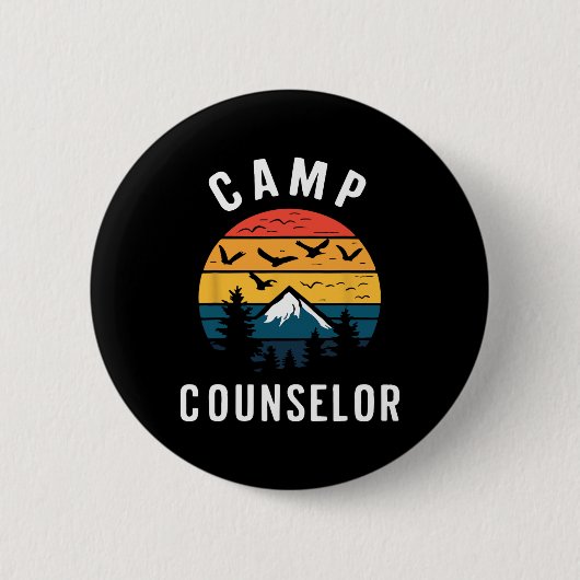 Zeltlagerberater Camping Lagerfeuer Retro Camping Button (Vorderseite)