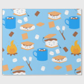 Zeltmarshmallow Schokoladenraucher blau Geschenkpapier (Flach)