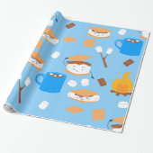 Zeltmarshmallow Schokoladenraucher blau Geschenkpapier (Ungerollt)