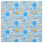 Zeltmarshmallow Schokoladenraucher blau Stoff (Muster)