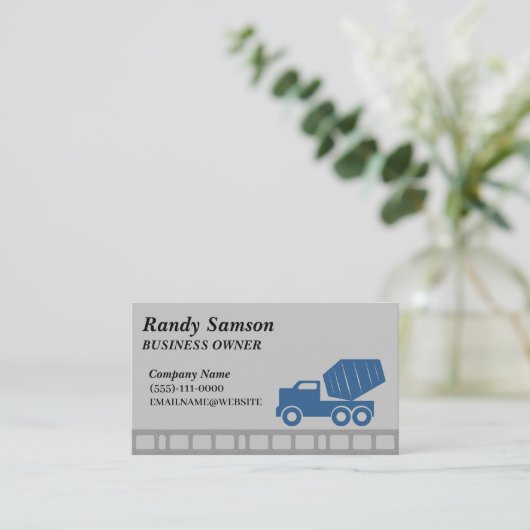 Zement-LKW-Baudienst Visitenkarte (Stehend Vorderseite)