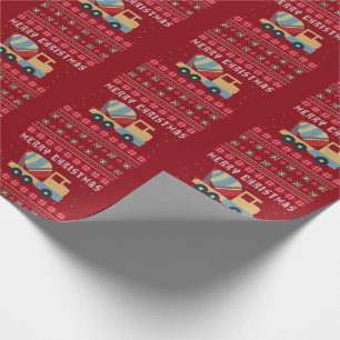 Zement-Lkw Ugly Weihnachtskraut Geschenkpapier