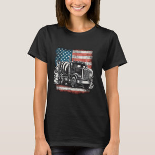 Zement Mixer Truck America Flaggenbau T-Shirt