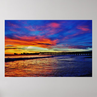 Zement Ship Sunset Poster