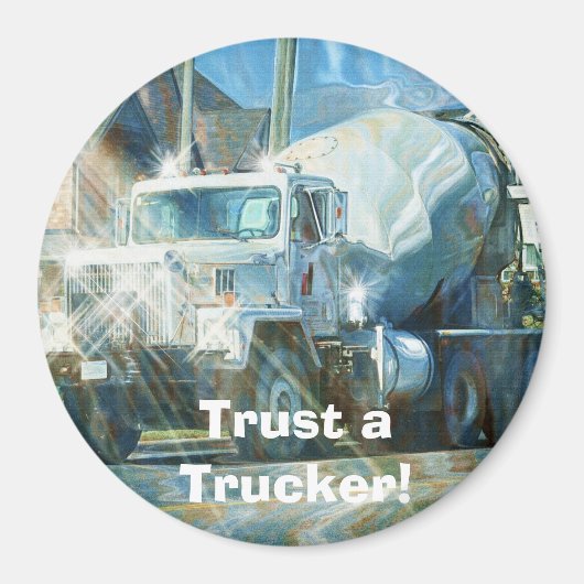 ZEMENT TRUCK BIG RIG TRUCKERS Geschenke Magnet (Vorne)