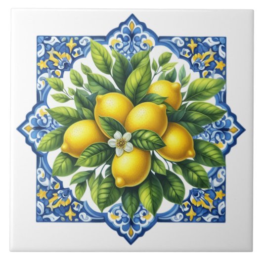 Zementfliese Zitrone Fliese (Vorderseite)