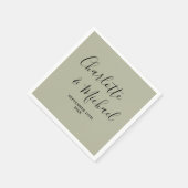 Zementgraue Skript-Minimalist-Hochzeit Serviette (Ecke)