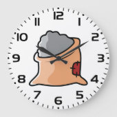 Zementsack Baumaterial Große Wanduhr (Vorderseite)