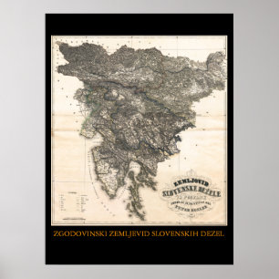 Zemljovid Slovenske dezele im pokrajin Poster