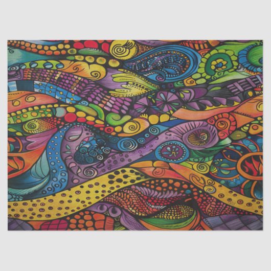 Zen Abstrakt Decoupage Seidenpapier (Vorderseite)