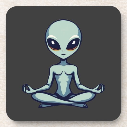 Zen Alien Getränkeuntersetzer (Vorderseite)