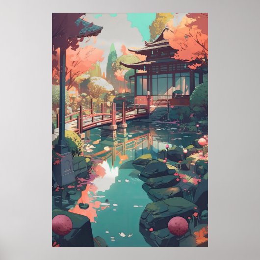 Zen Anime Poster - Lofi Wand an Wand Kunst für Ind (Vorne)