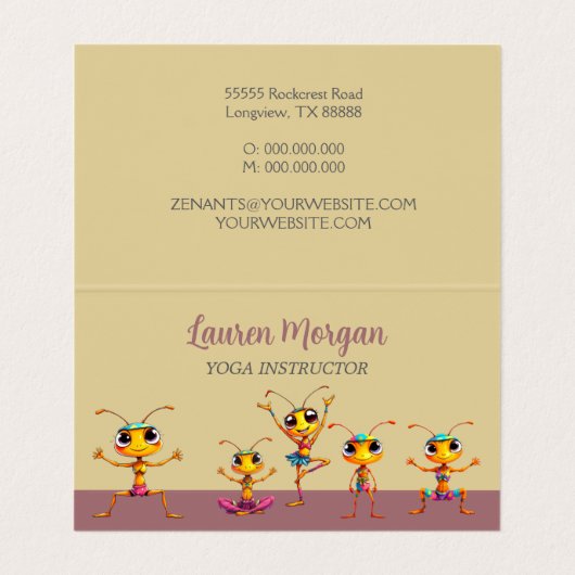 Zen Ants 1 Visitenkarten (Innenseite Aufgefaltet)