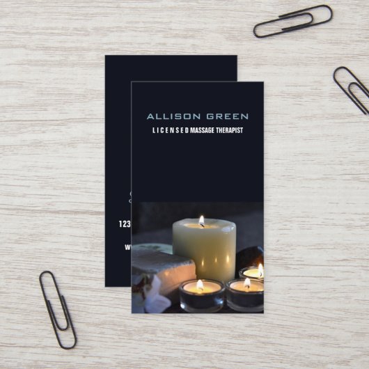 Zen Aromatherapie Massage Therapeut Salon WELLNESS Visitenkarte (Vorderseite/Rückseite Beispiel)