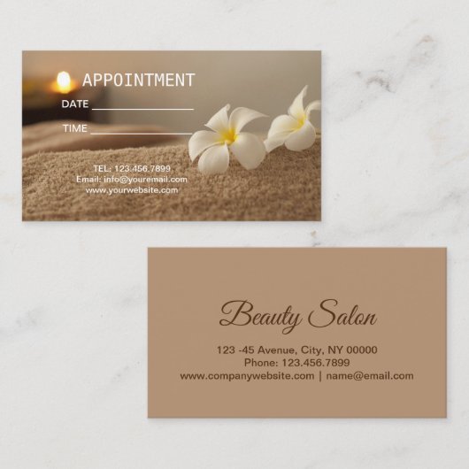 Zen Aromatherapie WELLNESS-CENTER Massage Behandlu Terminkarte (Vorne/Hinten)