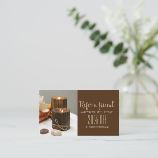 Zen Aromatherapie WELLNESS-CENTER Massage Therapie Empfehlungskarte (Stehend Vorderseite)