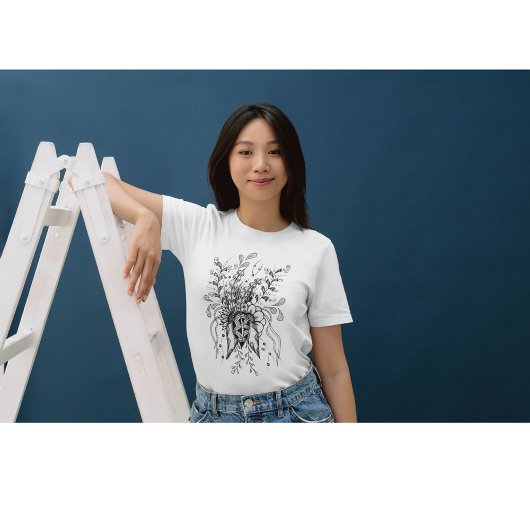 Zen ARt Blume gezeichnet -  T-Shirt