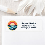 Zen Art Deco Sonnenuntergang über Wasser (Insitu)