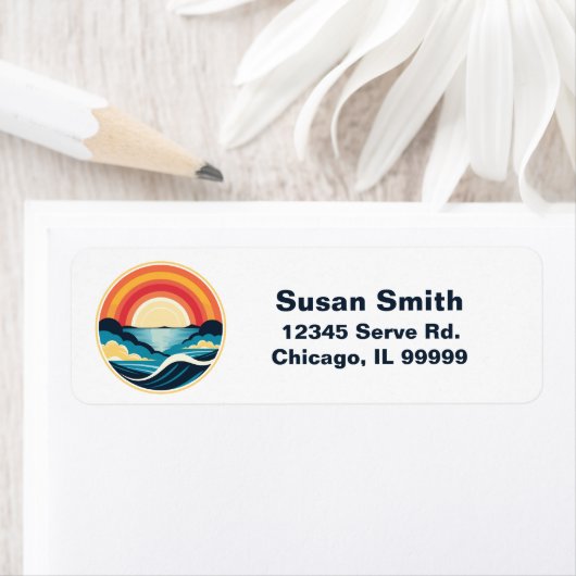 Zen Art Deco Sonnenuntergang über Wasser (Insitu)