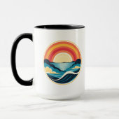 Zen Art Deco Sonnenuntergang über Wasser Tasse (Links)