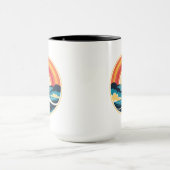 Zen Art Deco Sonnenuntergang über Wasser Tasse (Zentrum)