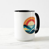 Zen Art Deco Sonnenuntergang über Wasser Tasse (VorderseiteRechts)