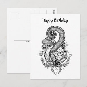 Zen Art: Florales Motiv - Postkarte