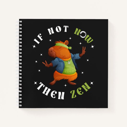 Zen Art Hippie Capybara Sketchbook Spiral Notizblock (Vorderseite)