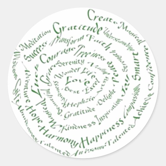 Zen Art "Vibrate your Sessings" Runder Aufkleber (Vorderseite)