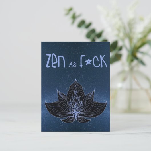 ZEN AS F*CK Lotus Lily Blume - Postkarte (Stehend Vorderseite)