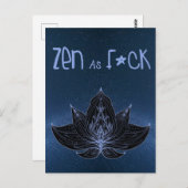 ZEN AS F*CK Lotus Lily Blume - Postkarte (Vorne/Hinten)