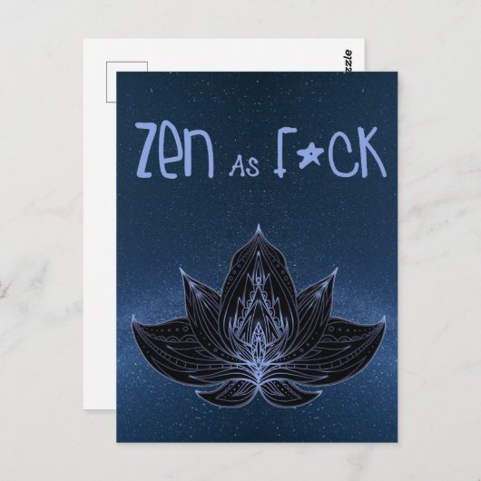 ZEN AS F*CK Lotus Lily Blume - Postkarte (Vorne/Hinten)