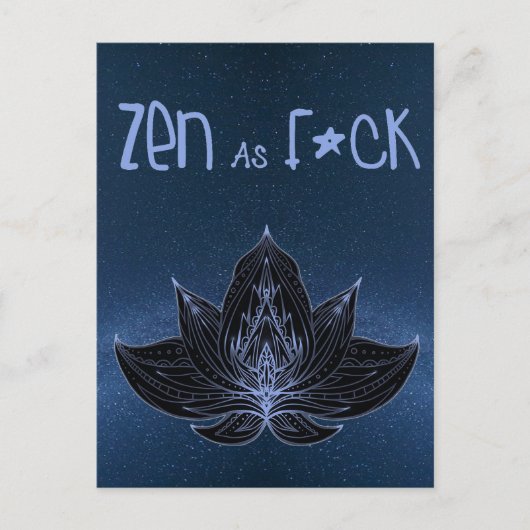 ZEN AS F*CK Lotus Lily Blume - Postkarte (Vorderseite)