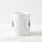 Zen Asian Red Sun Yoga Moderne Kalligraphie Om Om Kaffeetasse (Mittel)