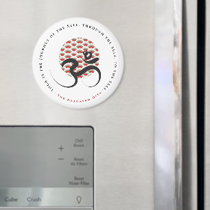 Zen Asian Red Sun Yoga Moderne Kalligraphie Om Om Magnet