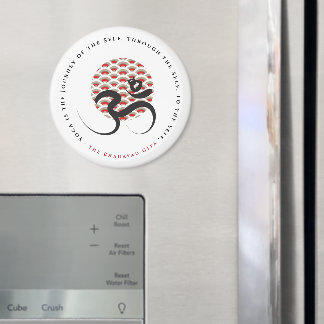 Zen Asian Red Sun Yoga Moderne Kalligraphie Om Om Magnet