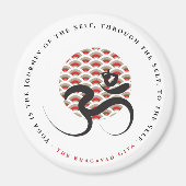 Zen Asian Red Sun Yoga Moderne Kalligraphie Om Om Magnet (Vorne)