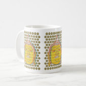Zen-Asiatischer Gelber Buddha-Offset auf modernen Kaffeetasse (Vorderseite Links)