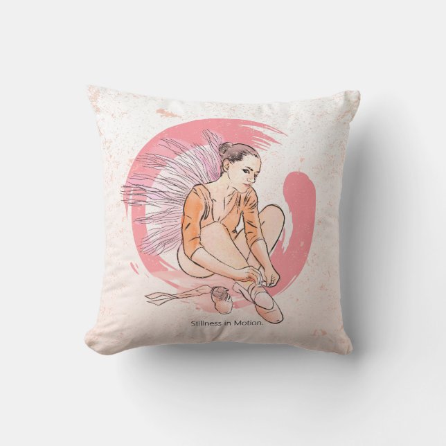 Zen Ballet Flow – Minimalist Dancer Pillow Kissen (Vorderseite)