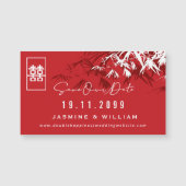 Zen Bamboo Blätter Chinesische Hochzeit retten das Magnetkarte (Vorderseite)