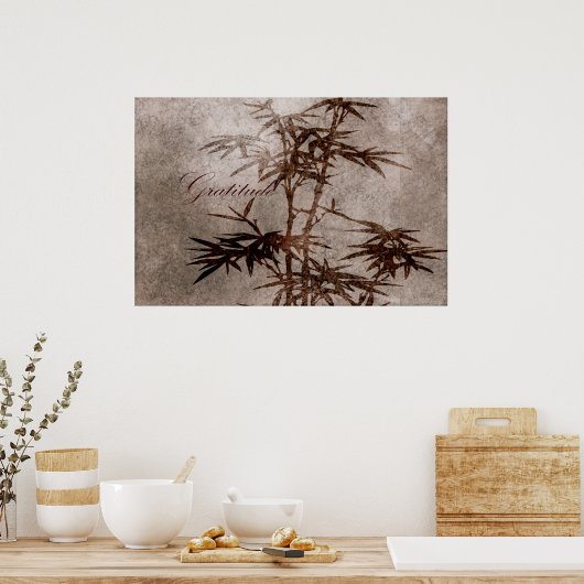 Zen Bamboo Dankbarkeit Poster (Küche)
