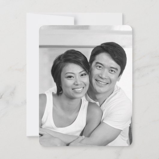 Zen Bamboo Double Happy Chinesisch Save the Date (Rückseite)