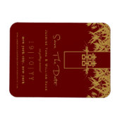 Zen Bamboo Double Happy Chinesisch Save the Date Magnet (Horizontal)