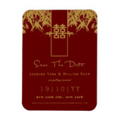 Zen Bamboo Double Happy Chinesisch Save the Date Magnet (Vertikal)